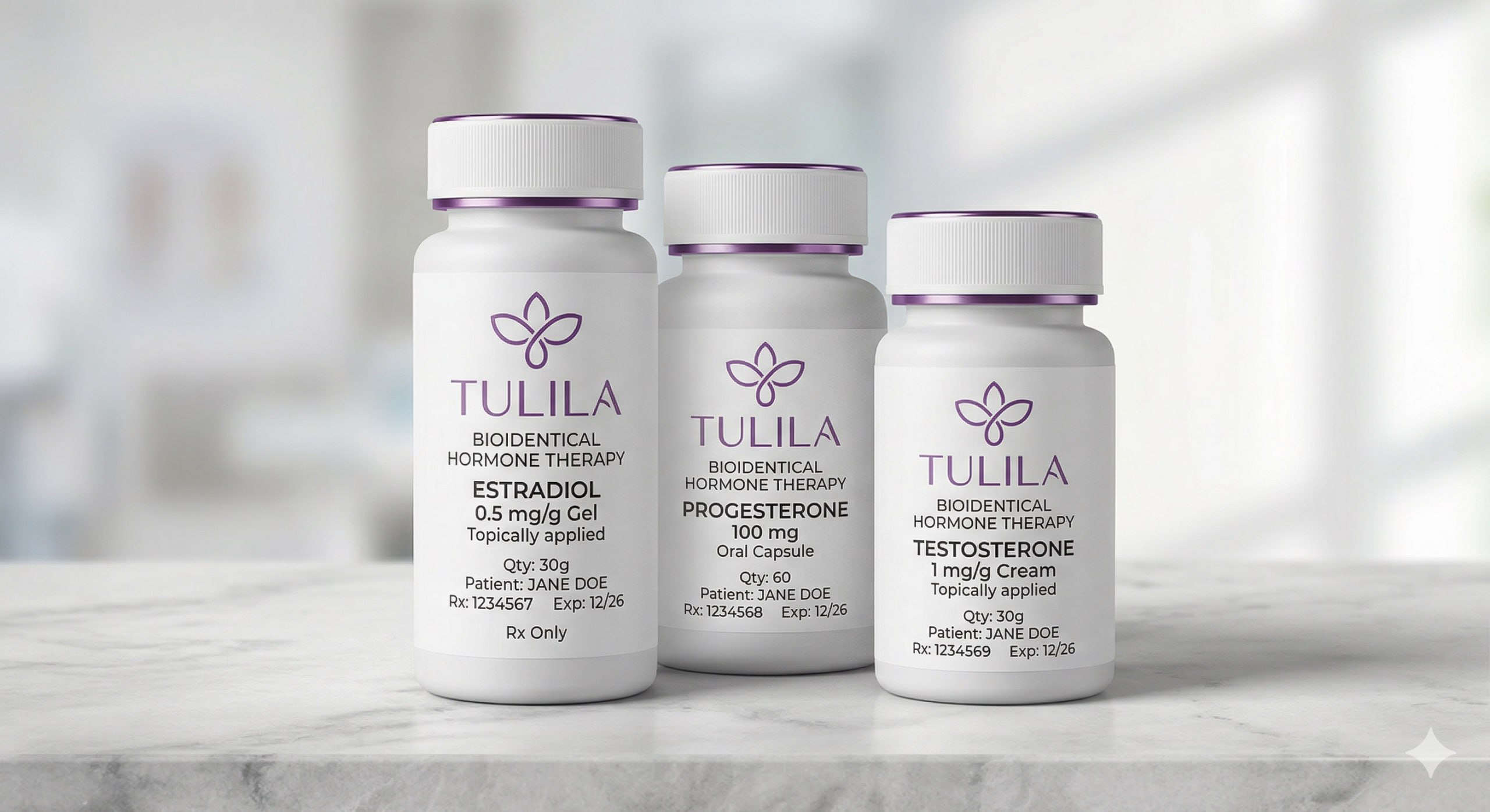 Tulila bioidentical hormone therapy treatment kit